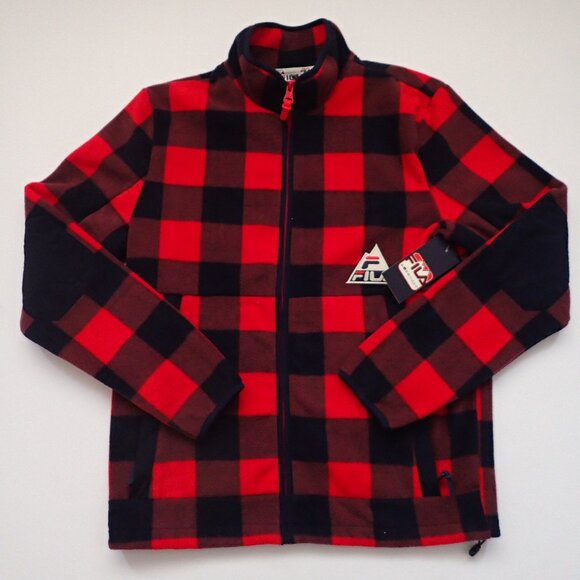 Fila Mens Woodlands Micro Fleece Lumber Jacket Checkered Flannel - Picture 1 of 8